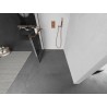 Mexen Kioto+ Duschwand mit Ablage Walk-in 80 x 200 cm, schwarzes Gitter, gebürstetes Kupfer - 800-080-121-65-77