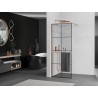 Mexen Kioto+ Duschwand mit Ablage Walk-in 80 x 200 cm, schwarzes Gitter, gebürstetes Kupfer - 800-080-121-65-77