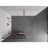 Mexen Kioto+ Duschwand mit Ablage Walk-in 70 x 200 cm, schwarzes Gitter, gebürstetes Kupfer - 800-070-121-65-77