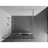 Mexen Kioto+ Duschwand mit Ablage Walk-in 120 x 200 cm, schwarzes Gitter, gebürstetes Nickel - 800-120-121-97-77