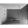 Mexen Kioto+ Duschwand mit Ablage Walk-in 100 x 200 cm, schwarzes Gitter, gebürsteter Nickel - 800-100-121-97-77