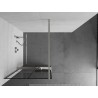 Mexen Kioto+ Duschwand mit Regal Walk-in 70 x 200 cm, schwarzes Gitter, gebürsteter Nickel - 800-070-121-97-77