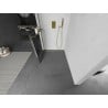 Mexen Kioto+ Duschwand mit Ablage Walk-in 70 x 200 cm, schwarzes Gitter, gebürstetes Gold - 800-070-121-55-77