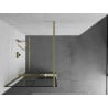 Mexen Kioto+ Duschwand mit Ablage Walk-in 70 x 200 cm, schwarzes Gitter, gebürstetes Gold - 800-070-121-55-77