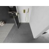 Mexen Kioto+ Duschwand mit Regal Walk-in 90 x 200 cm, schwarzes Gitter, gebürstetes Gold - 800-090-121-55-77