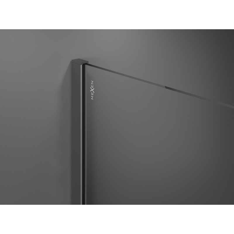 Mexen Kioto+ Duschwand mit Regal Walk-in 80 x 200 cm, Graphit, Gun Metal - 800-080-121-95-40