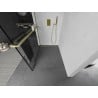 Mexen Kioto+ Duschwand mit Regal Walk-in 140 x 200 cm, schwarzes Gitter, gebürstetes Gold - 800-140-121-55-77