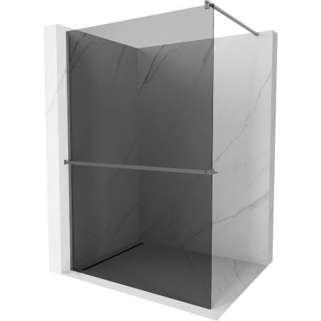 Mexen Kioto+ Duschwand mit Ablage Walk-in 100 x 200 cm, Grafit, Gun Metal - 800-100-121-95-40