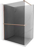 Mexen Kioto+ Duschwand mit Regal Walk-in 90 x 200 cm, Graphit, gebürstetes Kupfer - 800-090-121-65-40