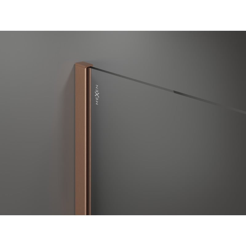 Mexen Kioto+ Duschwand mit Ablage Walk-in 110 x 200 cm, Graphit, gebürstetes Kupfer - 800-110-121-65-40