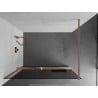 Mexen Kioto+ Duschwand mit Regal Walk-in 140 x 200 cm, graphit, gebürstetes Kupfer - 800-140-121-65-40