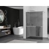 Mexen Kioto+ Duschwand mit Ablage Walk-in 80 x 200 cm, Graphit, gebürsteter Nickel - 800-080-121-97-40