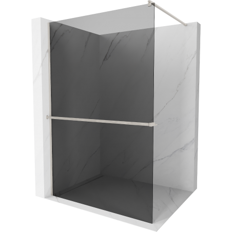 Mexen Kioto+ Duschwand mit Ablage Walk-in 80 x 200 cm, Graphit, gebürsteter Nickel - 800-080-121-97-40