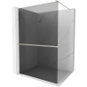 Mexen Kioto+ Duschwand mit Regal Walk-in 100 x 200 cm, Grafit, gebürsteter Nickel - 800-100-121-97-40