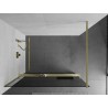 Mexen Kioto+ Duschwand mit Ablage Walk-in 80 x 200 cm, Graphit, gebürstetes Gold - 800-080-121-55-40