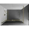 Mexen Kioto+ Duschwand mit Regal Walk-in 90 x 200 cm, Graphit, gebürstetes Gold - 800-090-121-55-40