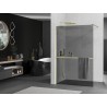 Mexen Kioto+ Duschwand mit Ablage Walk-in 120 x 200 cm, Graphit, gebürstetes Gold - 800-120-121-55-40