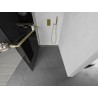 Mexen Kioto+ Duschwand mit Ablage Walk-in 130 x 200 cm, Grafit, gebürstet Gold - 800-130-121-55-40
