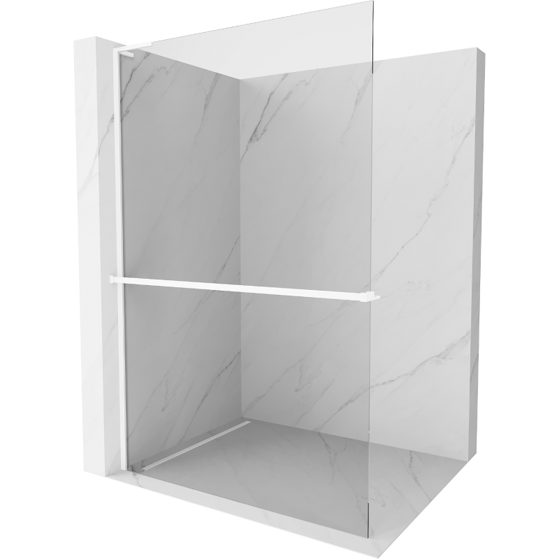 Mexen Kioto+ L Duschwand mit Ablage Walk-in 65 x 200 cm, transparent, weiß - 800-065-123-20-00