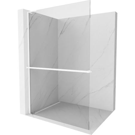 Mexen Kioto+ L Duschwand mit Ablage Walk-in 85 x 200 cm, transparent, weiß - 800-085-123-20-00
