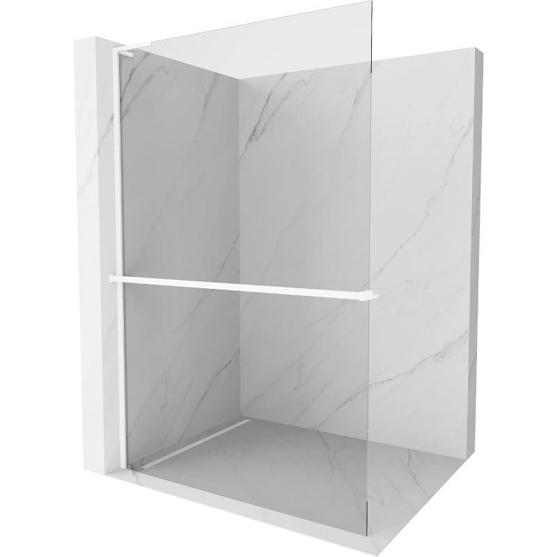 Mexen Kioto+ L Duschwand mit Ablage Walk-in 95 x 200 cm, transparent, weiß - 800-095-123-20-00