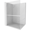 Mexen Kioto+ L Duschwand mit Ablage Walk-in 95 x 200 cm, transparent, weiß - 800-095-123-20-00