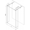 Mexen Kioto freistehende Duschwand 135 x 30 x 30 cm, transparent, Chrom - 800-135-030-222-01-00-030