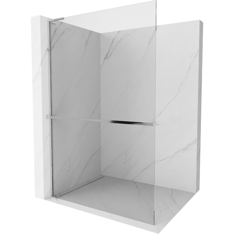 Mexen Kioto+ L Duschwand mit Ablage Walk-in 95 x 200 cm, transparent, Chrom - 800-095-123-01-00