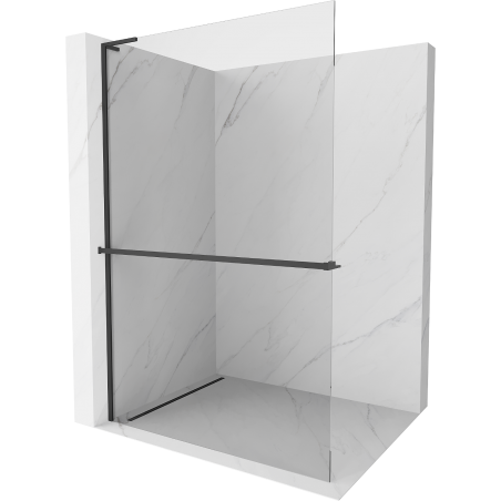 Mexen Kioto+ L Duschwand mit Ablage Walk-in 50 x 200 cm, transparent, schwarz - 800-050-123-70-00