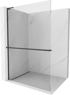 Mexen Kioto+ L Duschwand mit Ablage Walk-in 105 x 200 cm, transparent, schwarz - 800-105-123-70-00