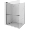 Mexen Kioto+ L Duschwand mit Ablage Walk-in 65 x 200 cm, transparent, gebürstet Gun Gray - 800-065-123-66-00