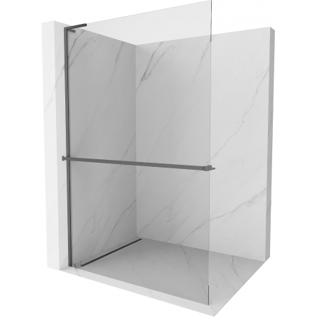 Mexen Kioto+ L Duschwand mit Ablage Walk-in 115 x 200 cm, transparent, Gun Metal - 800-115-123-95-00