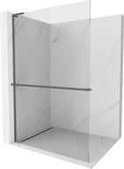 Mexen Kioto+ L Duschwand mit Regal Walk-in 85 x 200 cm, transparent, Gun Metal - 800-085-123-95-00