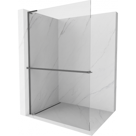 Mexen Kioto+ L Duschwand mit Ablage Walk-in 60 x 200 cm, transparent, gun metal - 800-060-123-95-00