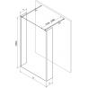Mexen Kioto Freistehende Duschwand 115 x 30 x 30 cm, transparent, gebürstet Grau - 800-115-030-222-66-00-030