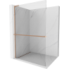 Mexen Kioto+ L Duschwand mit Regal Walk-in 65 x 200 cm, transparent, gebürstetes Kupfer - 800-065-123-65-00