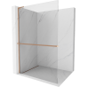 Mexen Kioto+ L Duschwand mit Ablage Walk-in 100 x 200 cm, transparent, gebürstetes Kupfer - 800-100-123-65-00