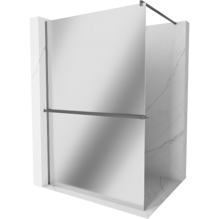 Mexen Kioto+ Duschwand mit Ablage Walk-in 120 x 200 cm, Spiegel, Gun Metal - 800-120-121-95-50