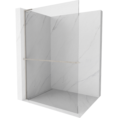 Mexen Kioto+ L Duschwand mit Regal Walk-in 80 x 200 cm, transparent, gebürsteter Nickel - 800-080-123-97-00
