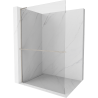 Mexen Kioto+ L Duschwand mit Regal Walk-in 80 x 200 cm, transparent, gebürsteter Nickel - 800-080-123-97-00