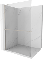 Mexen Kioto+ L Duschwand mit Ablage Walk-in 75 x 200 cm, transparent, gebürsteter Nickel - 800-075-123-97-00