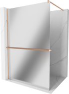 Mexen Kioto+ Duschwand mit Regal Walk-in 80 x 200 cm, Spiegel, gebürstetes Kupfer - 800-080-121-65-50