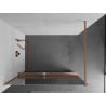 Mexen Kioto+ Duschwand mit Ablage Walk-in 130 x 200 cm, Spiegel, gebürstetes Kupfer - 800-130-121-65-50