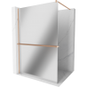 Mexen Kioto+ Duschwand mit Ablage Walk-in 130 x 200 cm, Spiegel, gebürstetes Kupfer - 800-130-121-65-50