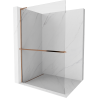 Mexen Kioto+ L Duschwand mit Regal Walk-in 100 x 200 cm, transparent, Roségold - 800-100-123-60-00