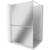 Mexen Kioto+ Duschwand mit Ablage Walk-in 90 x 200 cm, Spiegelglas, gebürsteter Nickel - 800-090-121-97-50