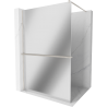 Mexen Kioto+ Duschabtrennung mit Regal Walk-in 110 x 200 cm, Spiegel, gebürsteter Nickel - 800-110-121-97-50