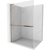 Mexen Kioto+ L Duschwand mit Ablage Walk-in 85 x 200 cm, transparent, Roségold - 800-085-123-60-00