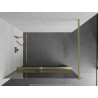 Mexen Kioto+ Duschwand mit Regal Walk-in 120 x 200 cm, Spiegel, gebürstetes Gold - 800-120-121-55-50