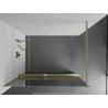 Mexen Kioto+ Duschwand mit Ablage Walk-in 140 x 200 cm, Spiegel, gebürstetes Gold - 800-140-121-55-50